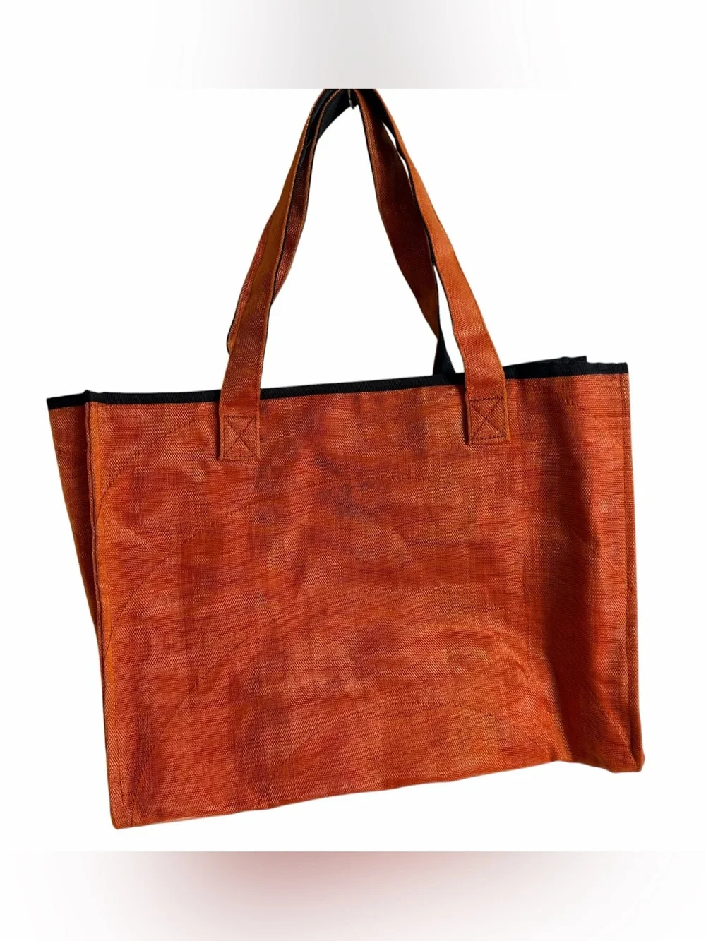 Smateria Bronze Recycled Material Oversized Tote Bag Black Handles